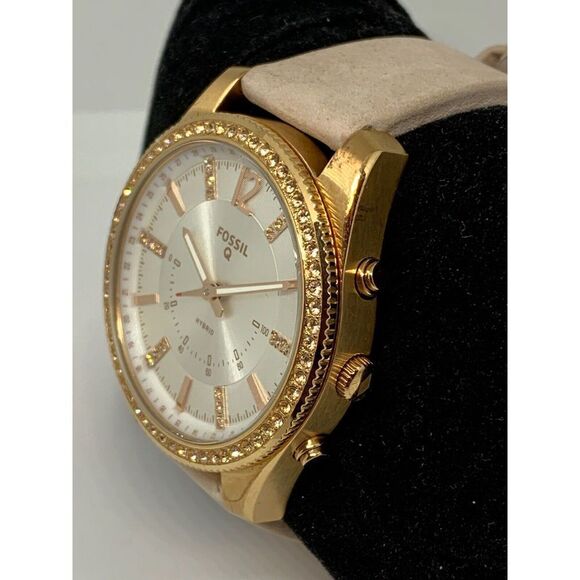 Fossil Q FTW5016 Unisex Blush Leather Analog White Dial Hybrid Smartwatch OJ170 - Picture 3 of 8
